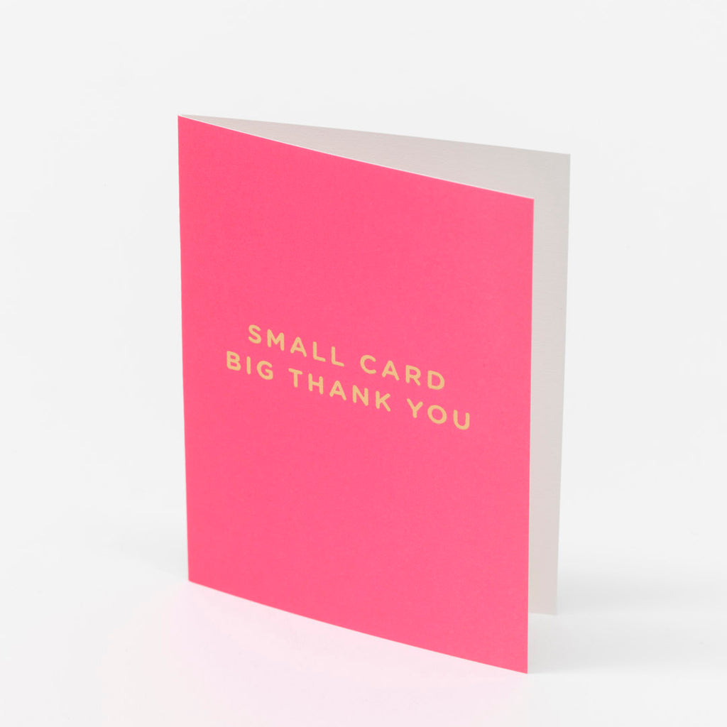Mini greetings card ' Small Card Big Thank You'