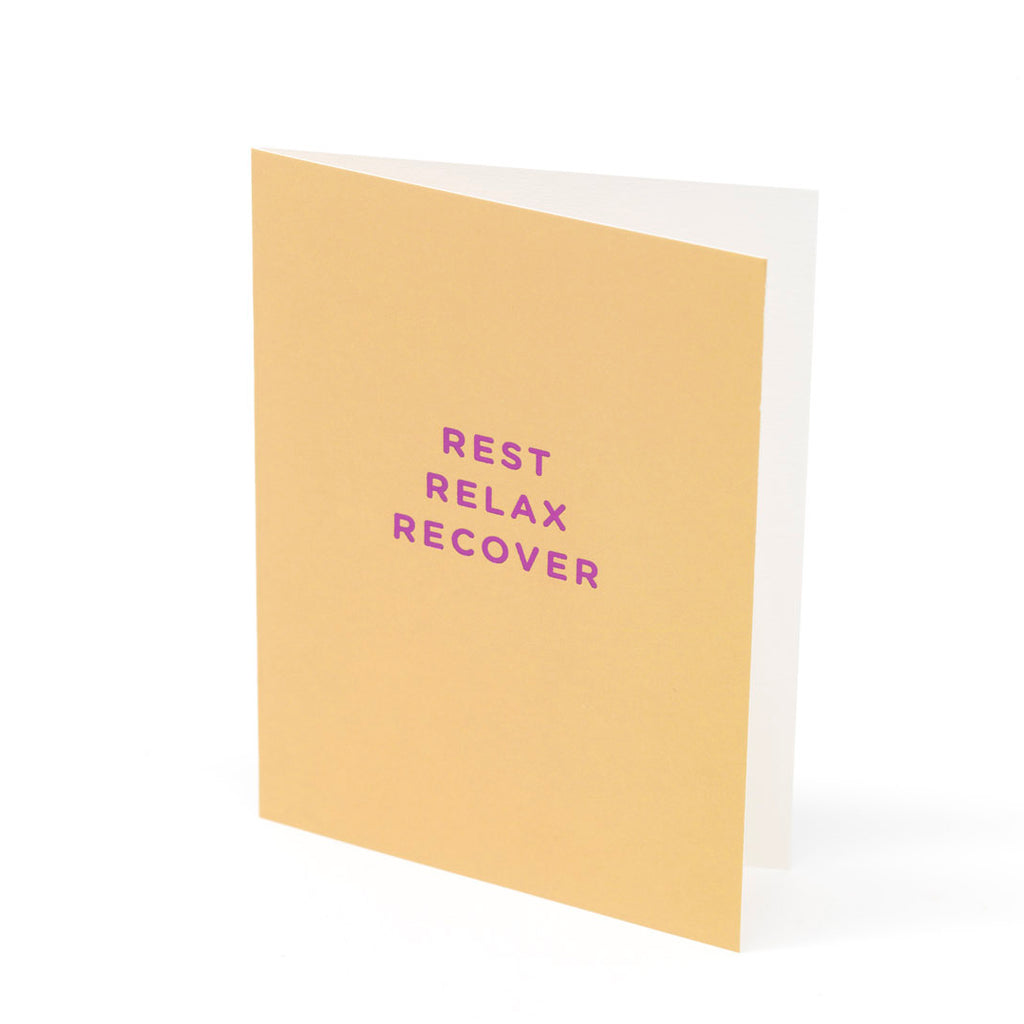 Mini greetings card 'Rest, Relax, Recover'